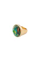 Trina Turk Trina Turk Faceted Stone Abalone Ring - Gold - Size O/s