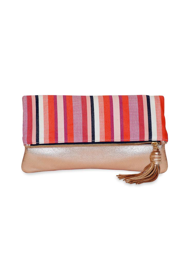 Trina Turk Trina Turk Fold Over Clutch - Pin,nav - Size O/s