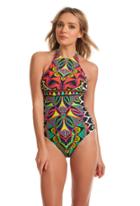 Trina Turk Trina Turk Africana High Neck One Piece - Multicolor - Size 12