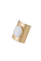 Trina Turk Trina Turk Oval Set Stone Ring - White - Size O/s