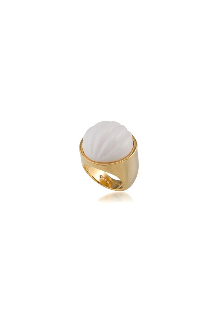 Trina Turk Trina Turk Palm Springs Beveled Ring - White - Size Fit Guide