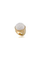 Trina Turk Trina Turk Palm Springs Beveled Ring - White - Size Fit Guide