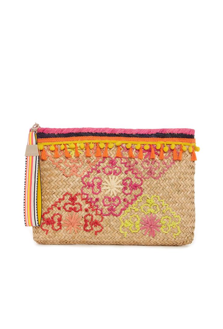 Trina Turk Trina Turk Varadero Straw Clutch - Punch - Size O/s