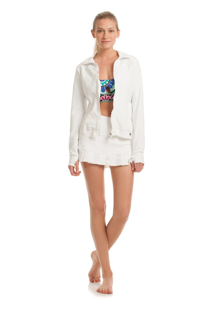 Trina Turk Trina Turk Patchwork Jacquard Solids Jacket - White - Size L