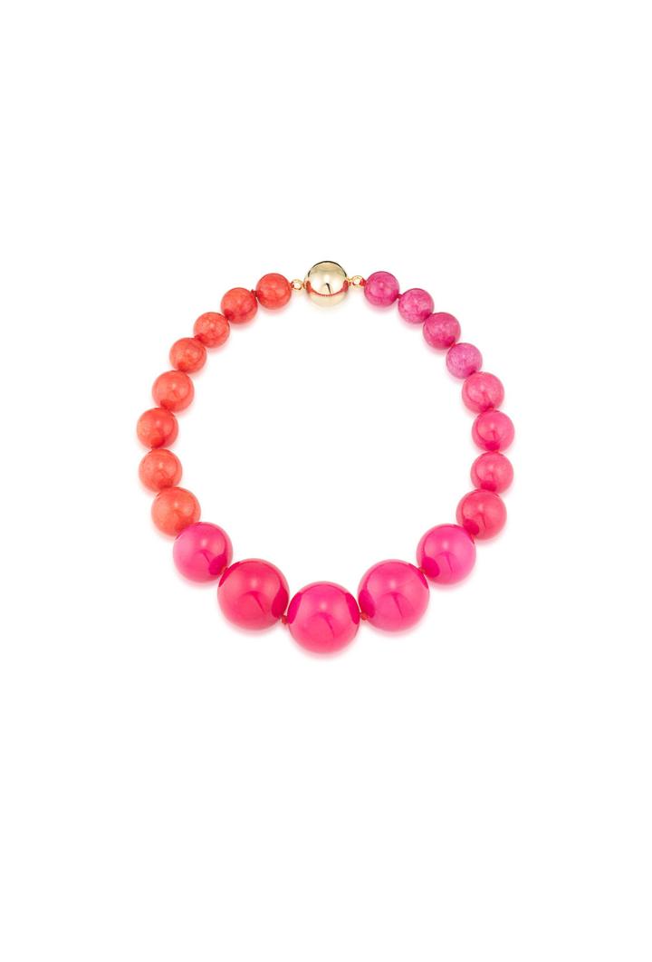 Trina Turk Trina Turk Graduated Beaded Necklace - Pink - Size Fit Guide