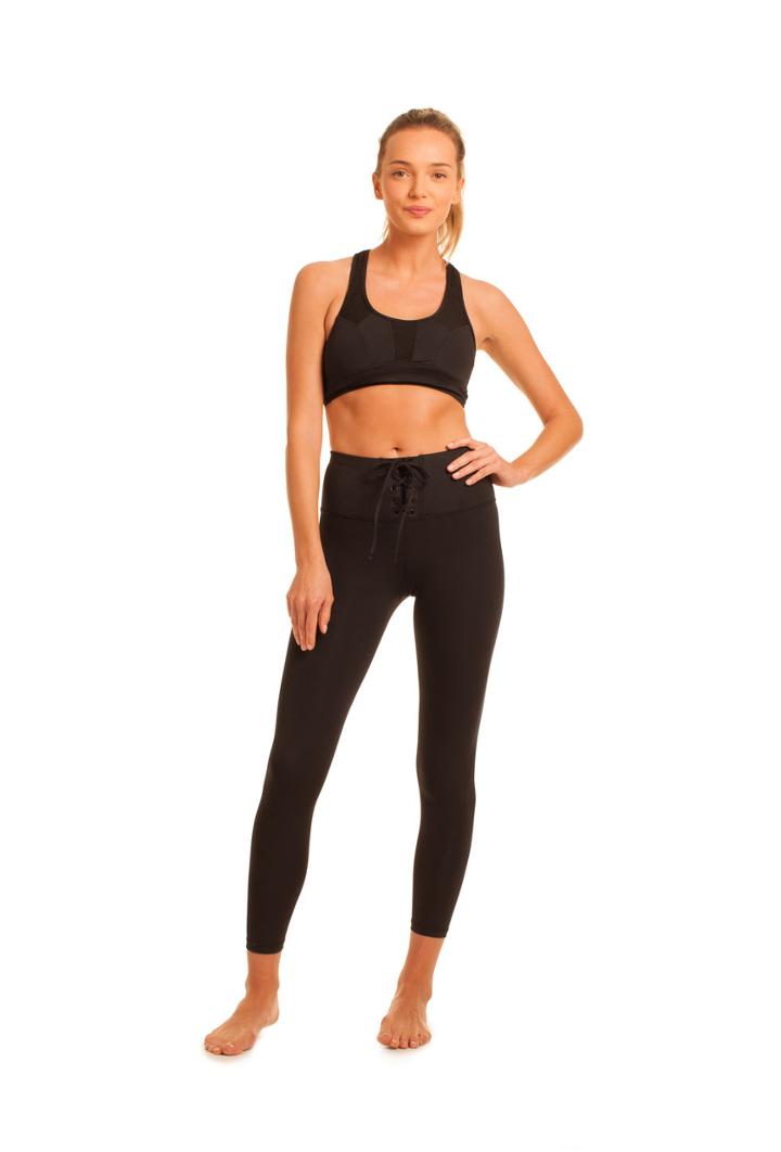 Trina Turk Trina Turk Back To Black Lace Up Legging - Black - Size L