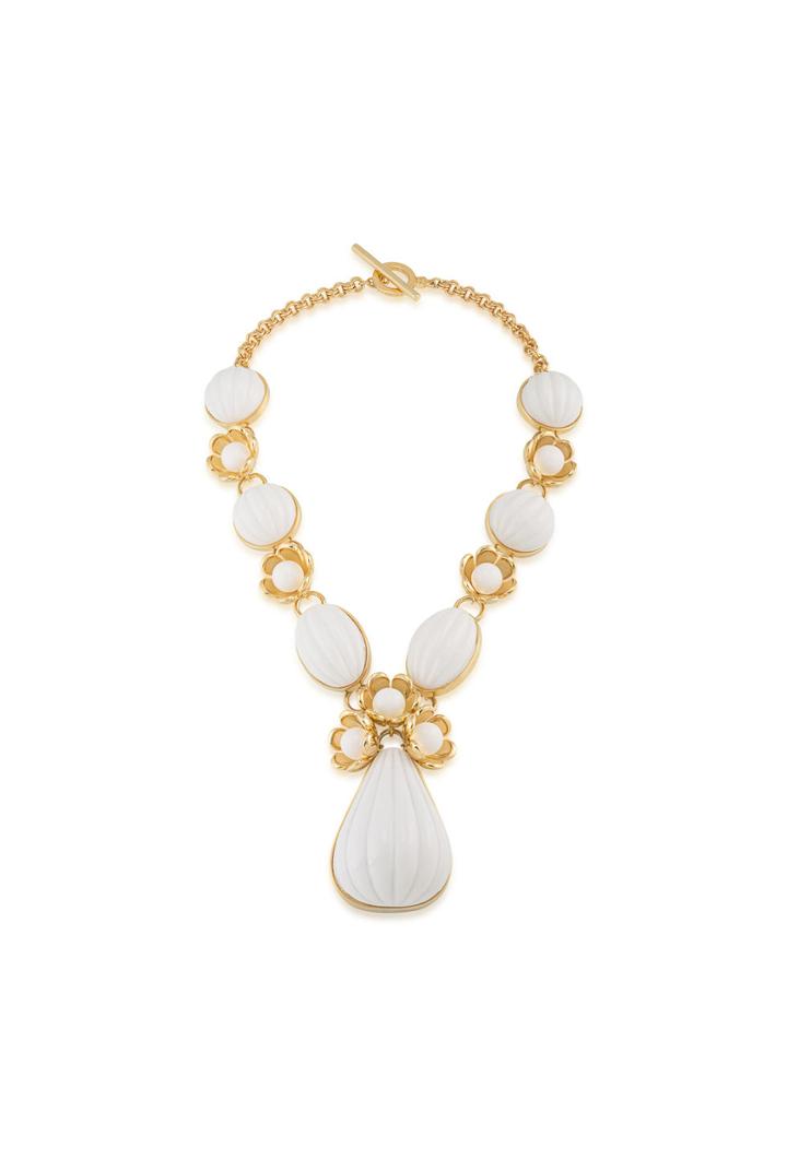 Trina Turk Trina Turk Palm Springs Beveled Flower Necklace - White - Size Fit