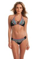 Trina Turk Trina Turk Dashiki Shirred Side Hipster - Black - Size 14