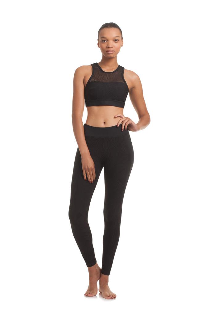Trina Turk Trina Turk Swirl Jacquard High Neck Bra - Black - Size L
