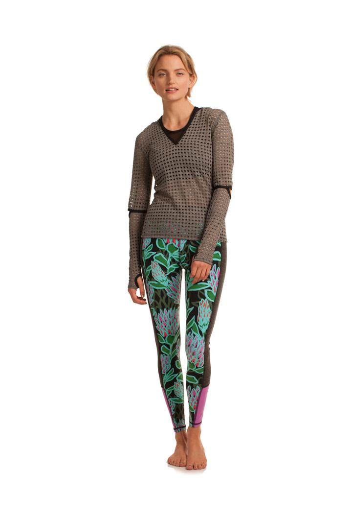 Trina Turk Trina Turk Split Sleeve Mesh Hoodie - Gry - Size L