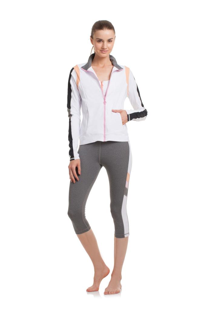 Trina Turk Trina Turk Color Blocked Jacket - White - Size L