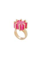 Trina Turk Trina Turk Cube Ring W Pave Details - Pink - Size O/s