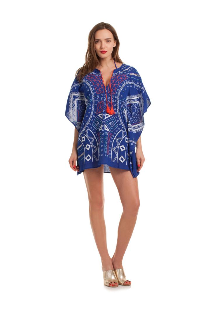 Trina Turk Trina Turk Jakarta Embroidery Caftan - Blue - Size L