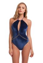 Trina Turk Trina Turk Velveteen Underground High Neck One Piece - Mid - Size 10