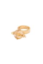 Trina Turk Trina Turk Spinner Ball With Crystal Studs Ring - Gold - Size O/s