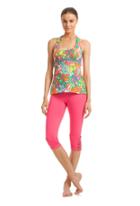 Trina Turk Trina Turk Jungle Flower Tank W Zip - Multi - Size L