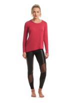 Trina Turk Trina Turk Geoscape Ls Drape Tee - Wine - Size S