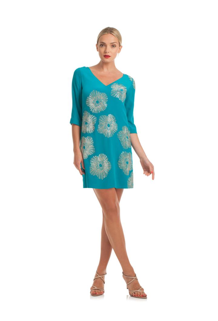 Trina Turk Trina Turk Glitterati 2 Dress - Turquoise - Size 4