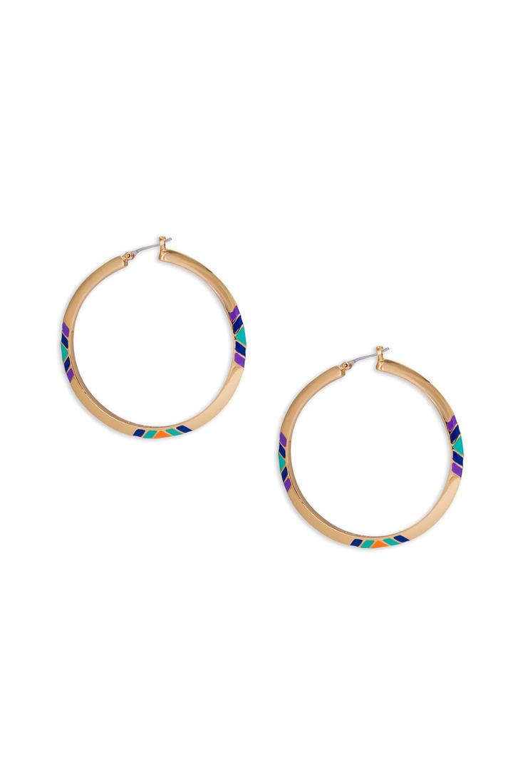 Trina Turk Trina Turk Knife Edged Hoop Earring - Multi - Size O/s