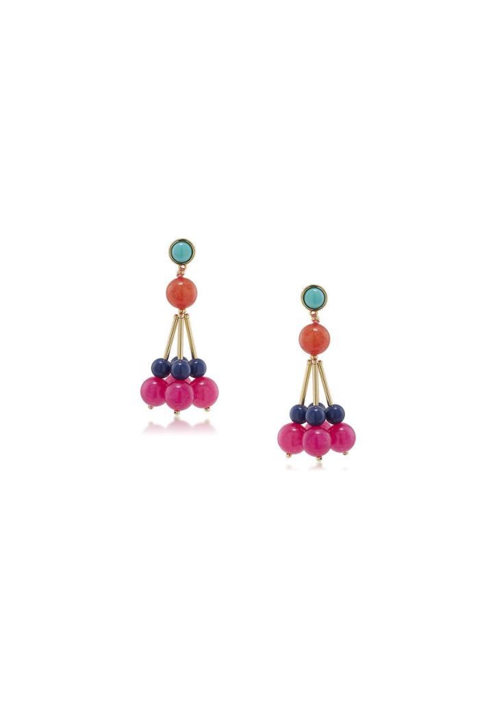 Trina Turk Trina Turk Cluster Bead Drop Post Earring - Gold - Size Fit Guide