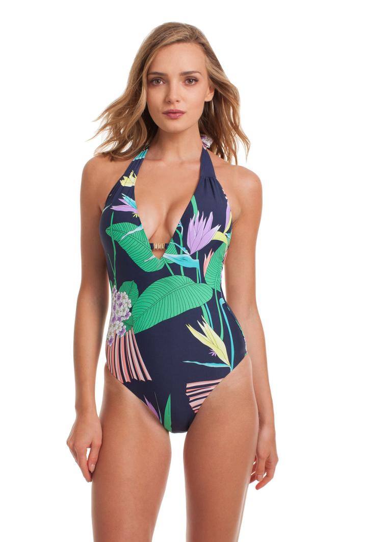 Trina Turk Trina Turk Midnight Paradise V Plunge One Piece - Multicolor - Size 12