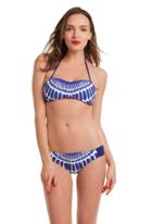 Trina Turk Trina Turk Algiers Molded Cup Bandeau - Blue - Size 10