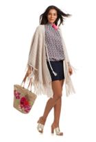 Trina Turk Trina Turk Elegant Poncho - Beige - Size O/s