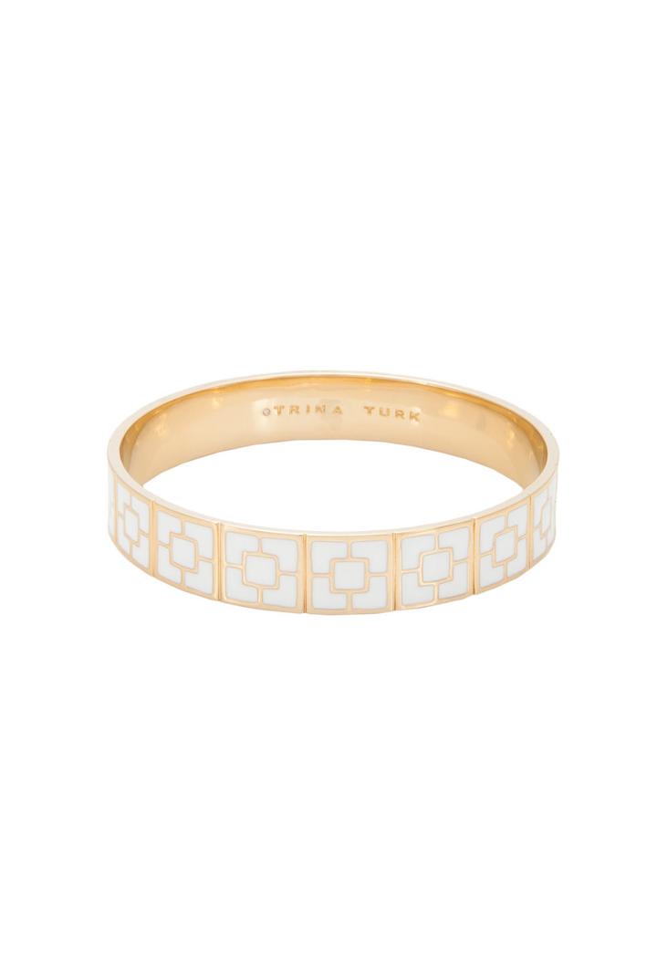 Trina Turk Trina Turk Palm Springs Block Bangle - Whitegold - Size O/s