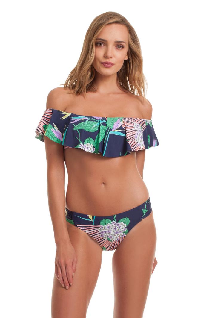 Trina Turk Trina Turk Midnight Paradise Off Shoulder Bikini Set - Mlt,mlt - Size