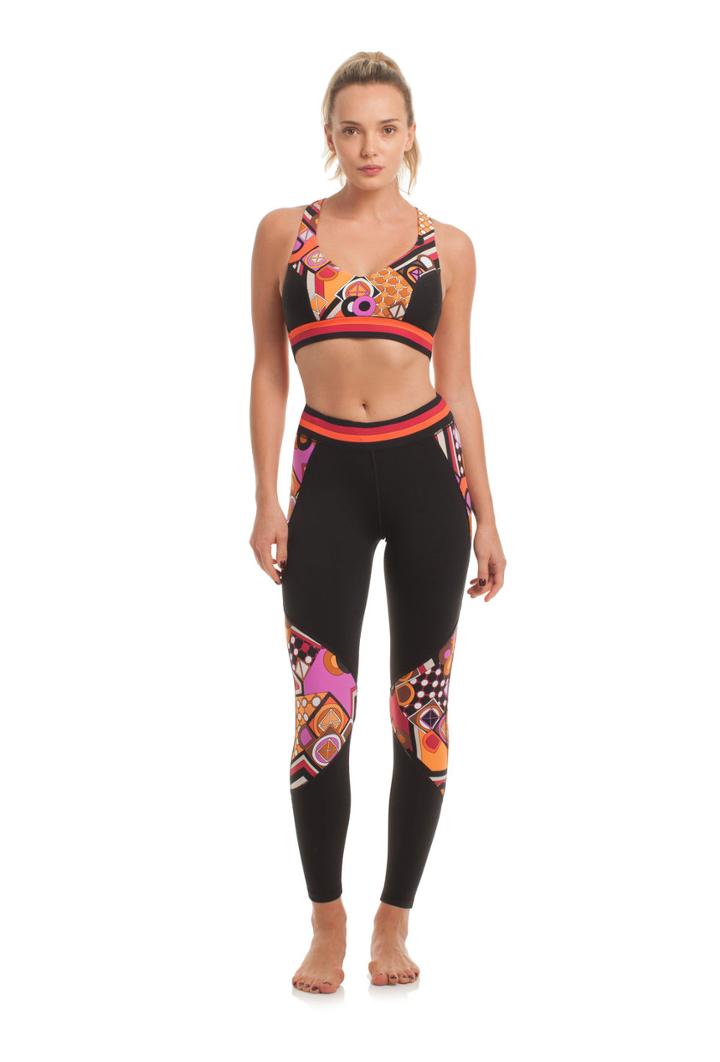 Trina Turk Trina Turk Geoscape Vneck Sports Bra - Wine - Size S