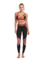 Trina Turk Trina Turk Geoscape Vneck Sports Bra - Wine - Size S