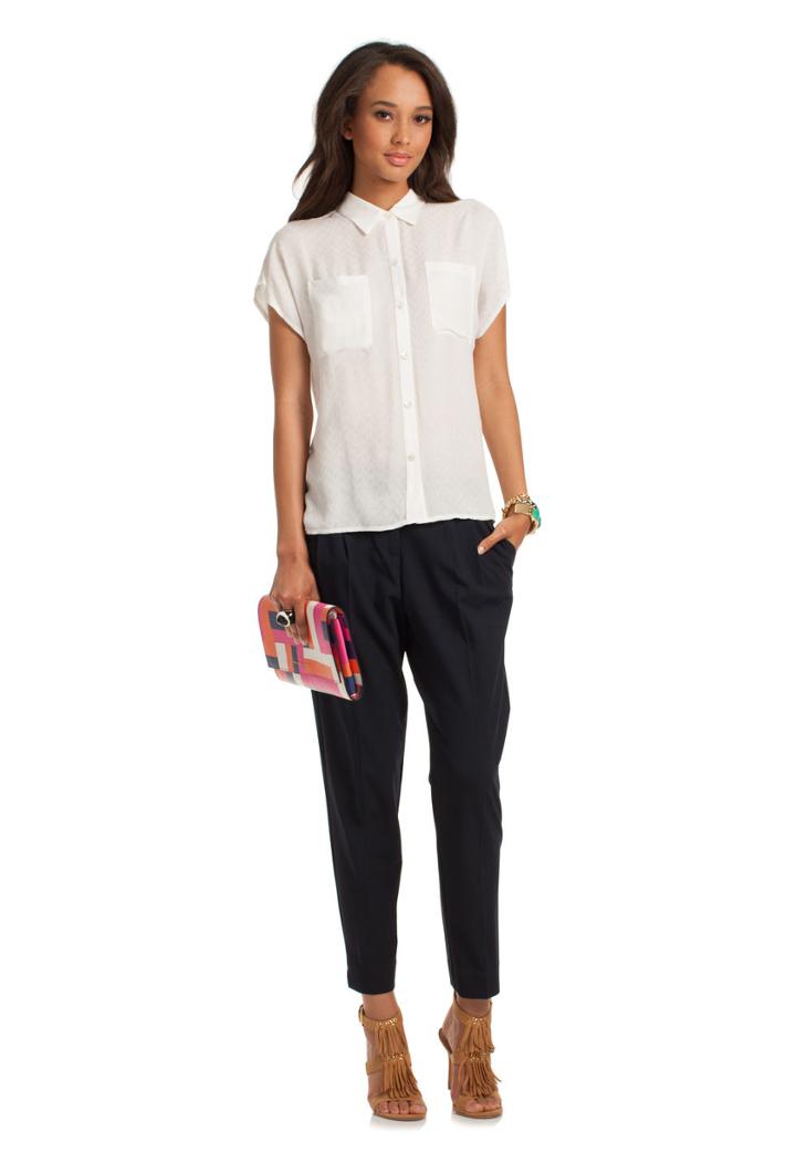 Trina Turk Trina Turk Esmme Woven Top - Whitewash - Size L