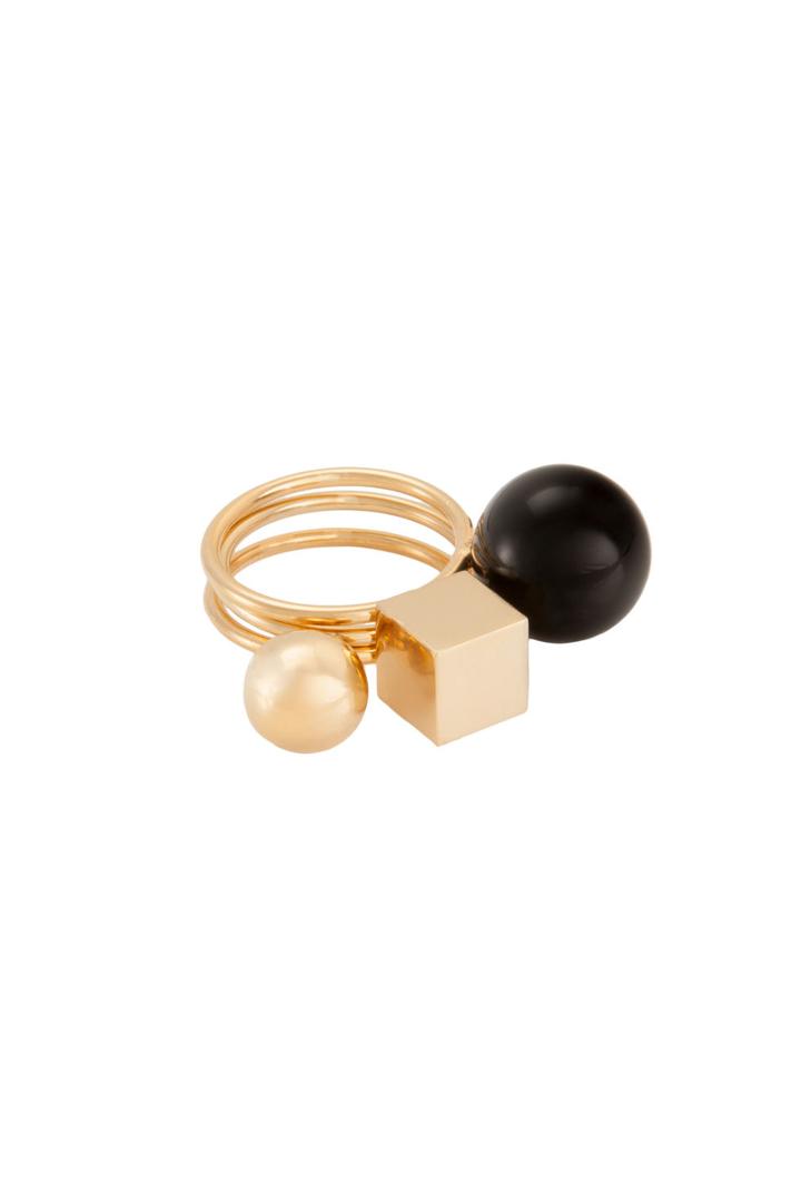 Trina Turk Trina Turk Stackable Ring - Black/gold - Size O/s