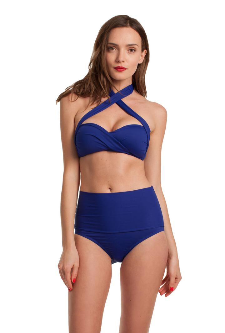 Trina Turk Trina Turk Gypsy Solid High Waist Bottom - Blue - Size 10