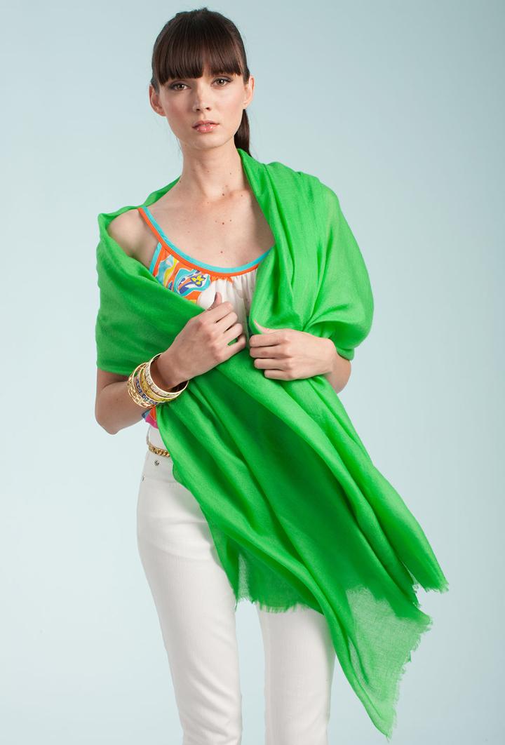 Trina Turk Trina Turk Cashmere Scarf - Kellygreen - Size O/s