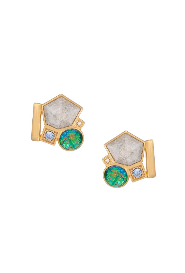 Trina Turk Trina Turk Mix Shape Button Earring - Gold - Size O/s