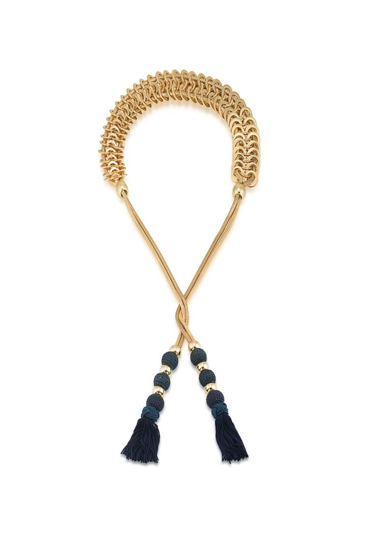 Trina Turk Trina Turk Open Lariat Tassel Necklace - Navy - Size Fit Guide