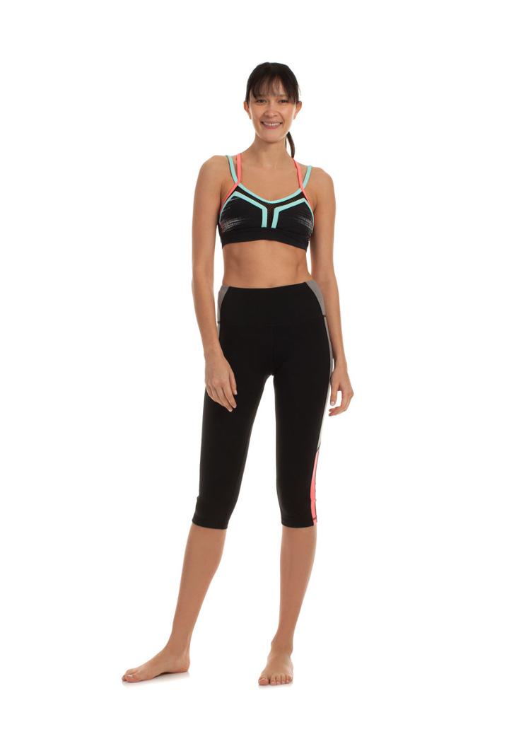 Trina Turk Trina Turk Color Block High Waist Capri Legging - Black - Size L