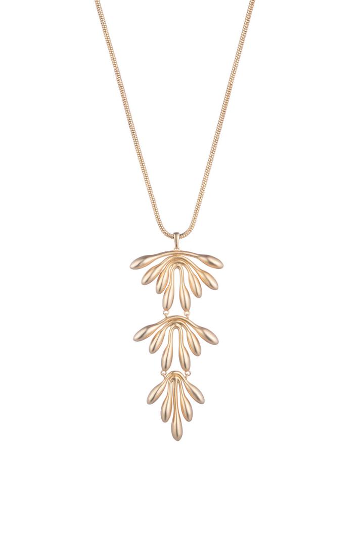 Trina Turk Trina Turk Retro Botanics Flower Burst Pendant Necklace - Gold - Size
