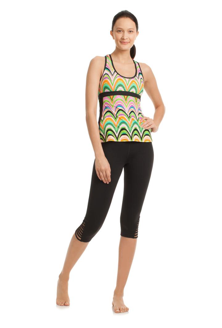 Trina Turk Trina Turk New Wave Racerback Tank (w Bra) - Multi - Size L