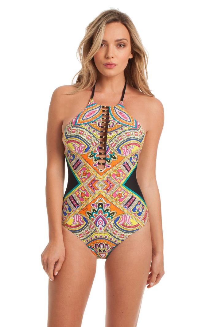 Trina Turk Trina Turk Nepal High Neck One Piece - Multicolor - Size 10