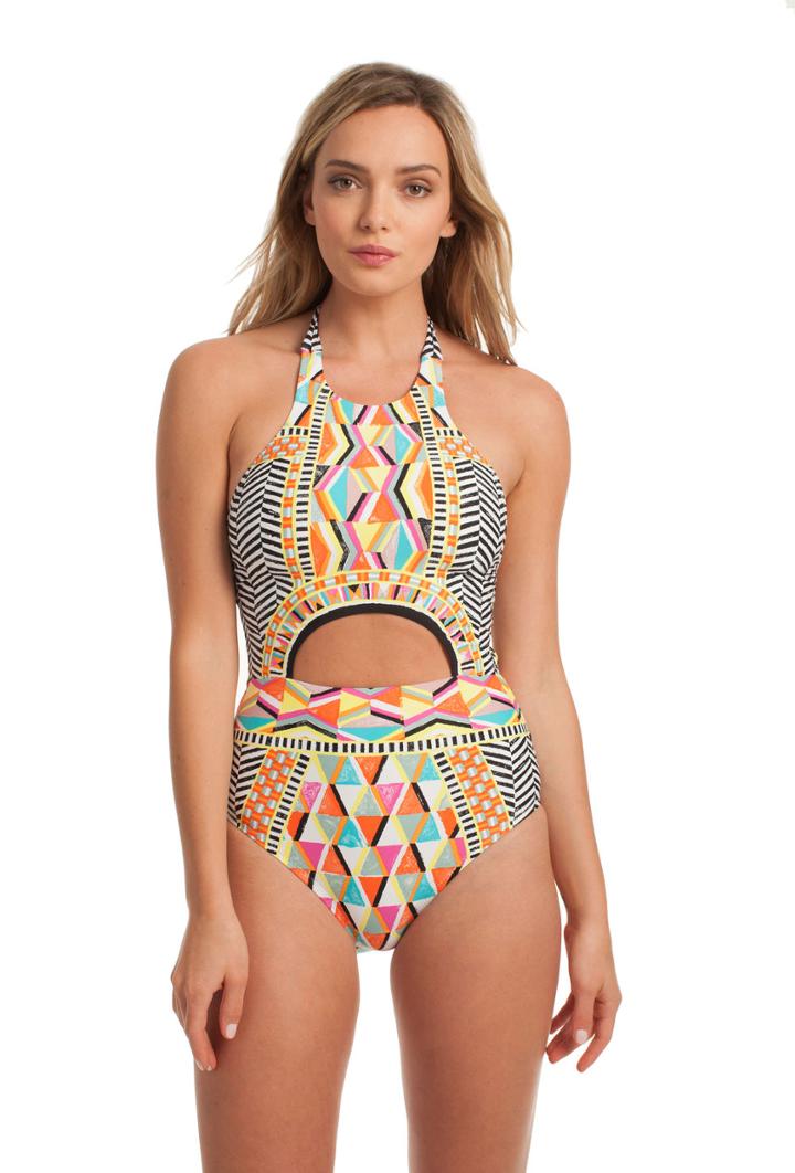 Trina Turk Trina Turk Brasilia Highneck One Piece - Multicolor - Size 10
