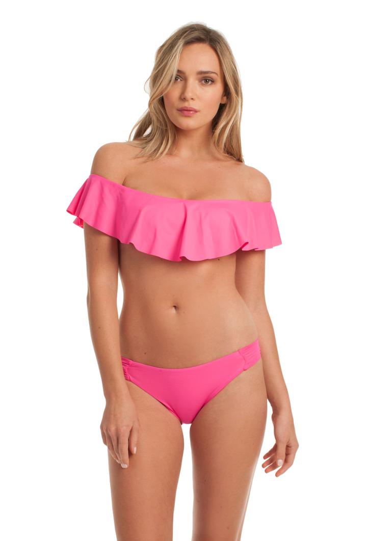 Trina Turk Trina Turk Gypsy Solid Off Shoulder Bandeau - Pink - Size 10