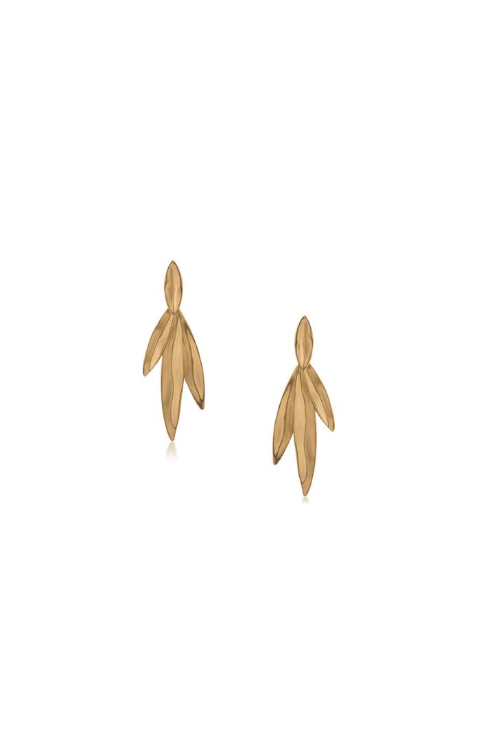 Trina Turk Trina Turk Wildflower Palm Leaf Drop Earrings - Gold - Size Fit Guide