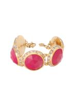 Trina Turk Trina Turk Lg Bezel Set Stone Flex Bracelet-anniver - Fuchsia - Size