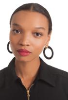 Trina Turk Trina Turk Sunset Leather Hoop Earring - Black - Size Fit Guide