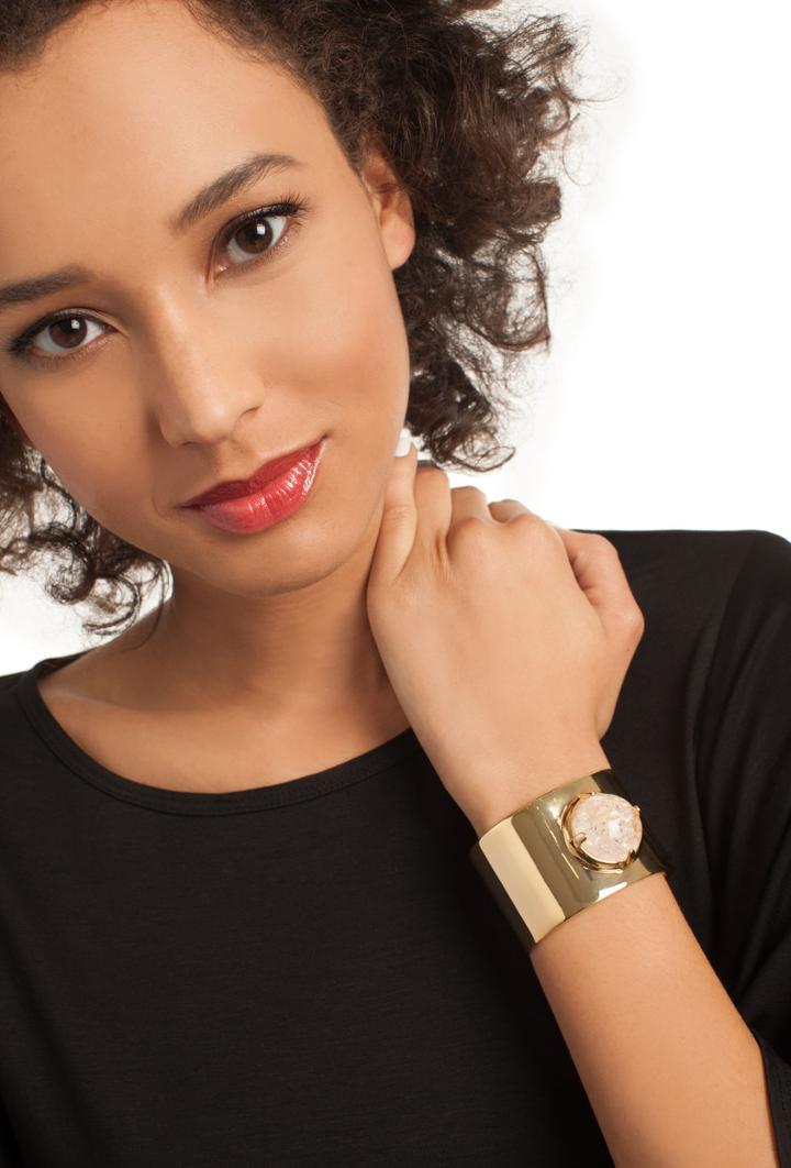 Trina Turk Trina Turk Wide Cuff With Cabochon - Gold - Size O/s