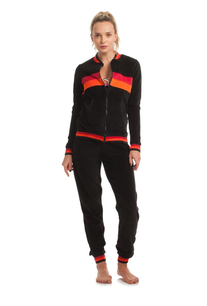 Trina Turk Trina Turk Velour Track Jacket - Wine - Size M