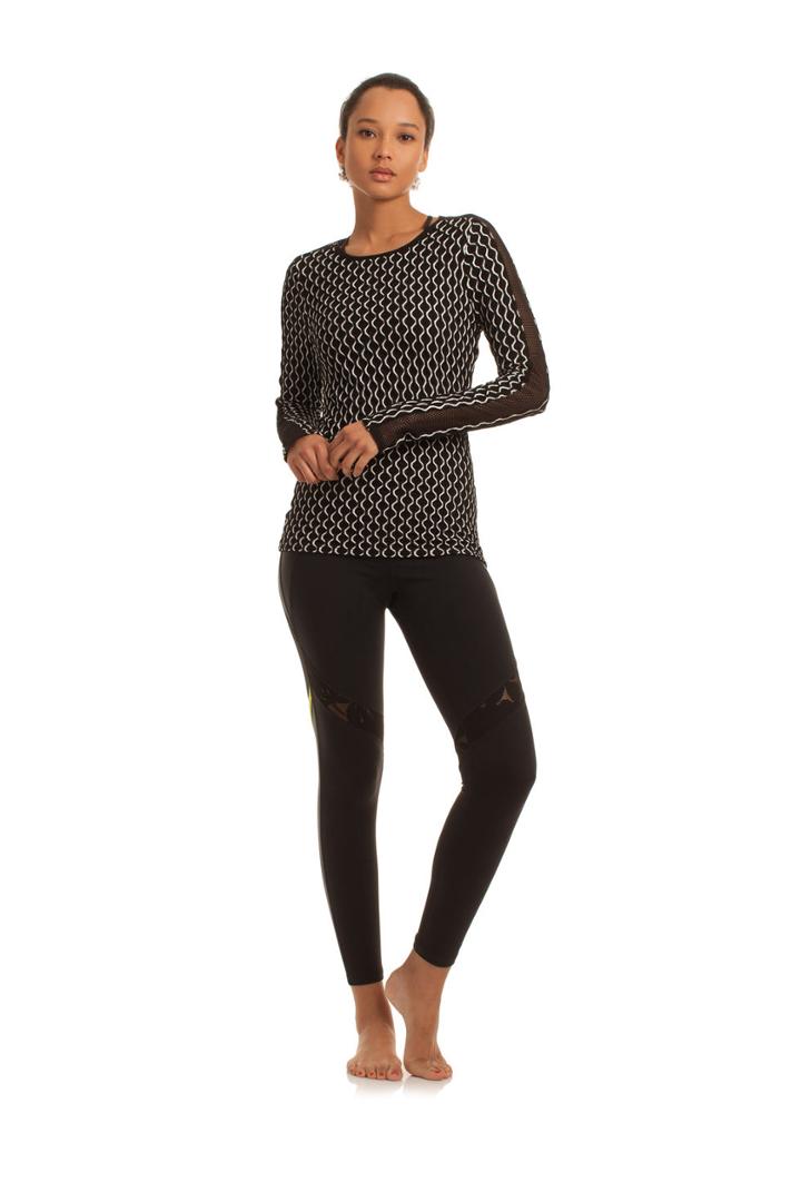 Trina Turk Trina Turk Geo Knits L/s Top - Black - Size Fit Guide
