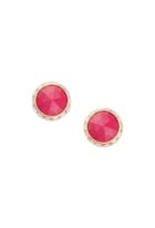 Trina Turk Trina Turk Lg Button With Stone Bezel- Anniversary - Fuchsia - Size